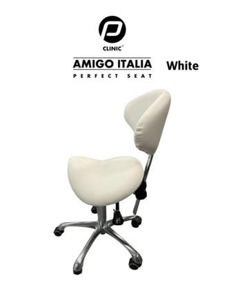 Tabouret Amigo Italia Wit - Ergonomische Werkkruk met Rug..., Verzenden, Nieuw, Overige typen