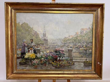 Hans Herrmann (1858-1942) - Blumenmarkt in Amsterdam