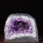 Prachtige amethistgrot - mineralen geode met kathedraalvorm, Verzamelen, Mineralen en Fossielen