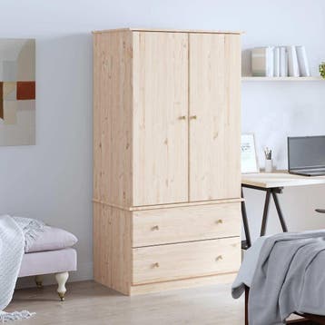 vidaXL Kledingkast ALTA 90x55x170 cm massief grenenhout, Verzenden