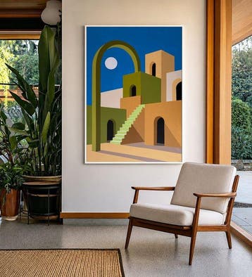 Nelson F. León - Bajo el Arco Verde XL, Antiek en Kunst