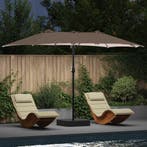 vidaXL Tuinparasol Taupe 385 x 209 x 244 cm Polyester, Verzenden, Nieuw