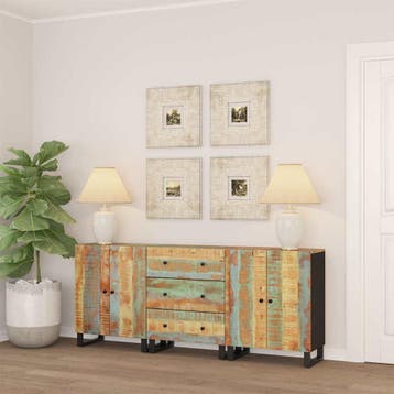 vidaXL 3 st Dressoir massief gerecycled hout, Huis en Inrichting, Verzenden, Nieuw