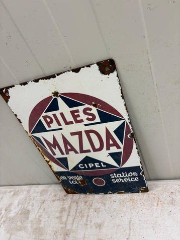Piles Mazda – Cipel Station Service – Emaille Reclamebord -