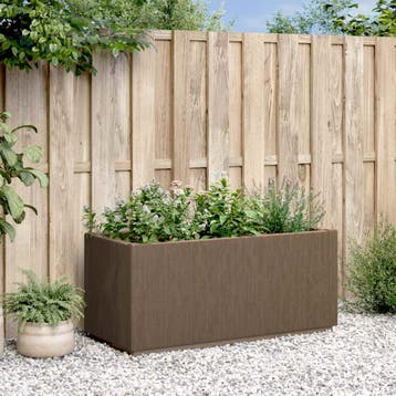 vidaXL Tuinfleur Box Bruin 80 x 36 x 35 cm PP, Verzenden, Nieuw