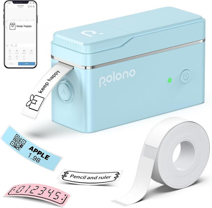 Labelmaker - Labelprinter - Bluetooth - Zelfklevend - Blauw, Computers en Software, Labelprinters, Nieuw, Verzenden