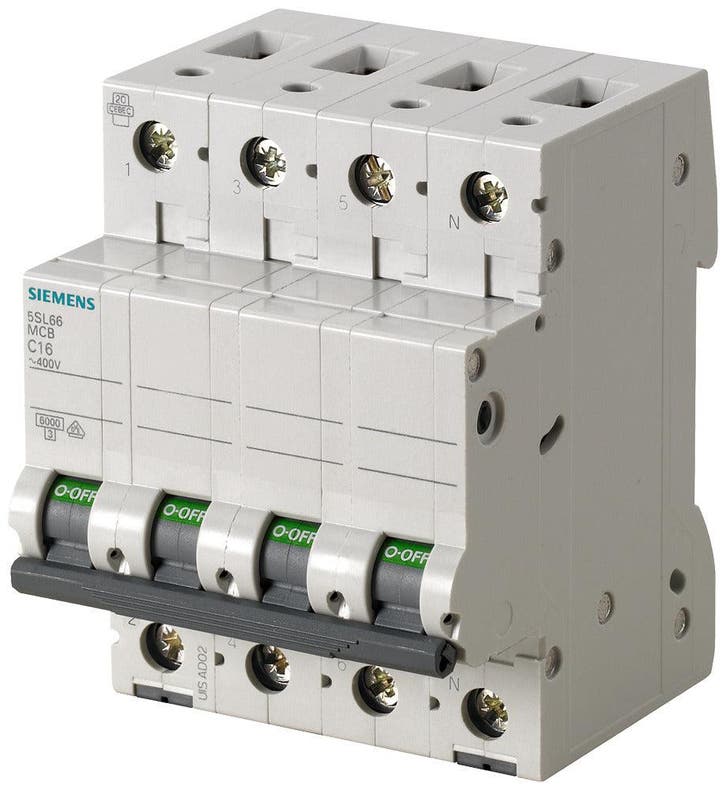 Disjoncteur Siemens 5SL6616-7 3P+N 16A 400V 6kA - 5SL66167, Bricolage & Construction, Électricité & Câbles, Envoi