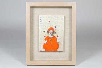 Original Oil PaintingClownSigned Tsukasa Framed Artwork