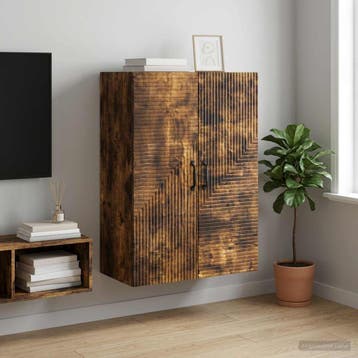 vidaXL Wandkast Gerookt eiken 66 x 34,5 x 90 cm Bewerkt hout, Verzenden, Nieuw