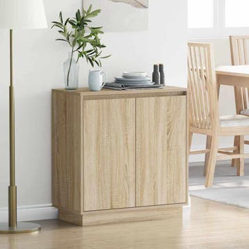 vidaXL LED Dressoir voor Sonoma Eiken 71 x 34,5 x 75 cm, Huis en Inrichting, Verzenden, Nieuw