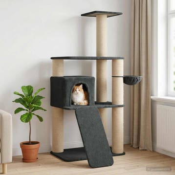 vidaXL Kattentoren met sisal krabpalen Donkergrijs 173 cm, Dieren en Toebehoren, Verzenden, Nieuw
