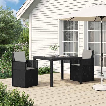 vidaXL Tuin Eettafel Set 3 st Anthraciet en Lichtgrijs PP, Verzenden, Nieuw