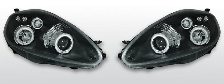 Koplampen Angel Eyes | Fiat Grande Punto 2005-2008 | zwart, Auto-onderdelen, Verlichting, Nieuw, Fiat, Verzenden