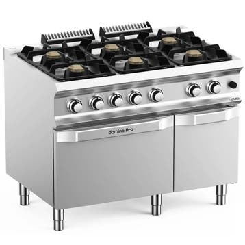 Fornuis + Oven | DOMINA PRO 700 | Gas | 6 Branders (6x 7kW), Verzenden