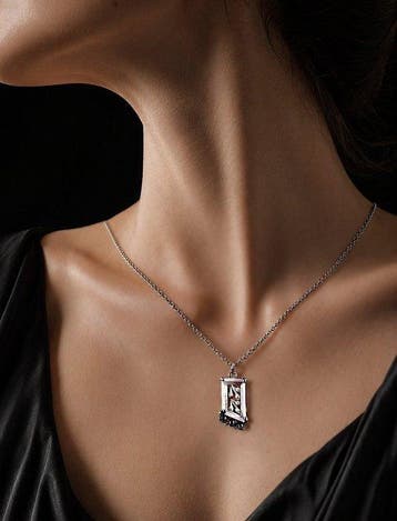 Uitgebeitelde Amethist Ketting - 925 Sterlingzilver - Blauwe