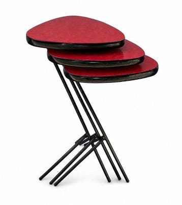 Table dappoint - Formica, Métal - Ensemble de trois tables