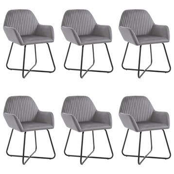 vidaXL Eetkamerstoelen 6 st fluweel grijs, Verzenden, Nieuw