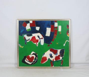 Broer Dobbelsteen (1936-2019) - Koeien, Antiek en Kunst