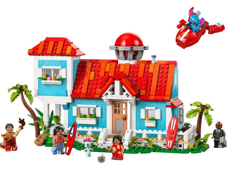 LEGO Disney - Lilo en Stitch strandhuis (43268) - 834, Kinderen en Baby's, Speelgoed | Bouwstenen, Zo goed als nieuw, Verzenden
