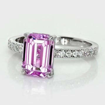 Zonder minimumprijs - Ring - 14 karaat Witgoud, HRD 3,14 ct, Nieuw