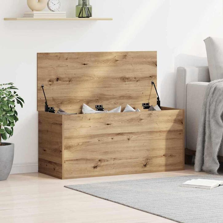 vidaXL Opslagdoos met opslag artisanaal eikenkleurig 100 x, Huis en Inrichting, Kasten | Overige, Nieuw, Verzenden