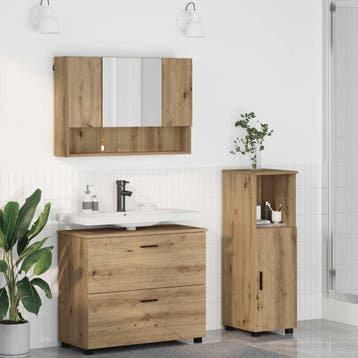 vidaXL Badkamermeubel Set 3 st Artisan Eiken 76,5 x 35 x 64, Verzenden, Nieuw