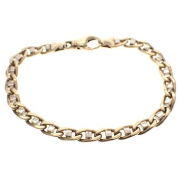Bicolor gouden marineschakel armband (Schakelarmband), Ophalen of Verzenden