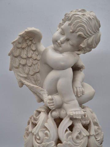 Beeld, Antik Stil – Skulptur – Putto auf geschwungenem