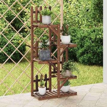 vidaXL Plantenstandaard 60x25x130 cm massief vurenhout, Verzenden, Nieuw