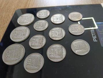 Frankrijk. Lot de 10 monnaies en argent (10 Francs et 20
