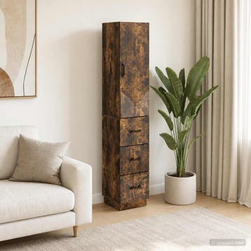 vidaXL Kast Set 2 st 33 x 34,5 x 87 cm Bewerkt hout Gerookt, Verzenden