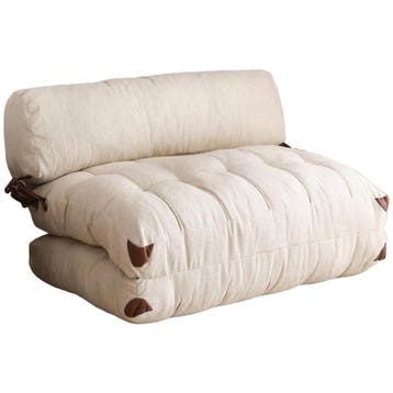 Evila Originals 2-zits Slaapbank, Crème - 2-Zitszetel -, Verzenden, Zo goed als nieuw, Beige, 120 cm