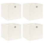 vidaXL Opbergboxen 4 st 32x32x32 cm stof wit, Verzenden