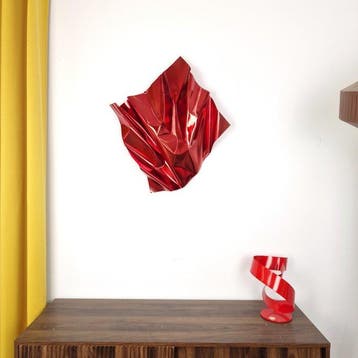 José Soler Art - Steel Silk. Red (Wall Sculpture)