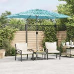 vidaXL Parasol met stalen paal 300x200x250 cm blauw, Tuin en Terras, Verzenden, Nieuw