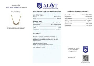 Zonder minimumprijs - Halsketting Zilver - Tanzaniet -, Handtassen en Accessoires, Nieuw