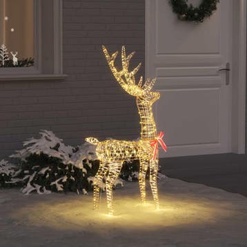 vidaXL 3D Rendier 140 LEDs Warmwit 128 cm PET, Verzenden