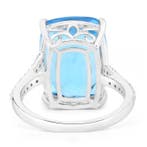 Ring - 14 karaat Witgoud - 13.55ct. tw. Topaas - Diamant -, Bijoux, Sacs & Beauté