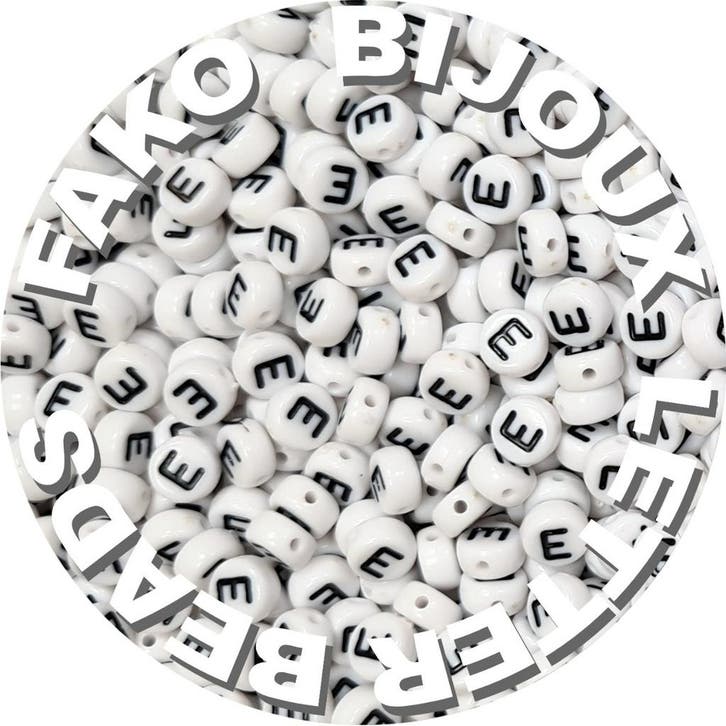 Fako Bijoux - Letterkralen E - Letter Beads - Alfabet Kralen, Hobby en Vrije tijd, Kralen en Sieraden maken, Verzenden