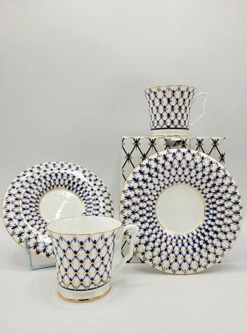 Imperial Porcelain - Koffieservies (4) - Cobalt Net -