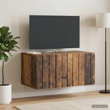 vidaXL Wandmontage TV-kast 59,5 x 41 x 30 cm Oud hout, Verzenden, Nieuw
