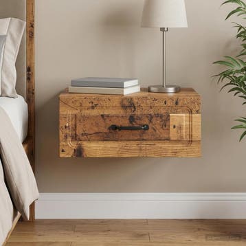 vidaXL Muurbevestigde Nachttafel Oud hout 49 x 34,5 x 20 cm, Huis en Inrichting, Verzenden, Nieuw