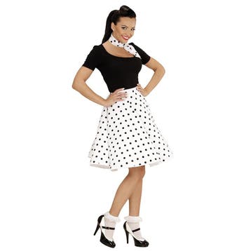 Rock N Roll 50S Verkleedset Wit 2 delig, Verzenden