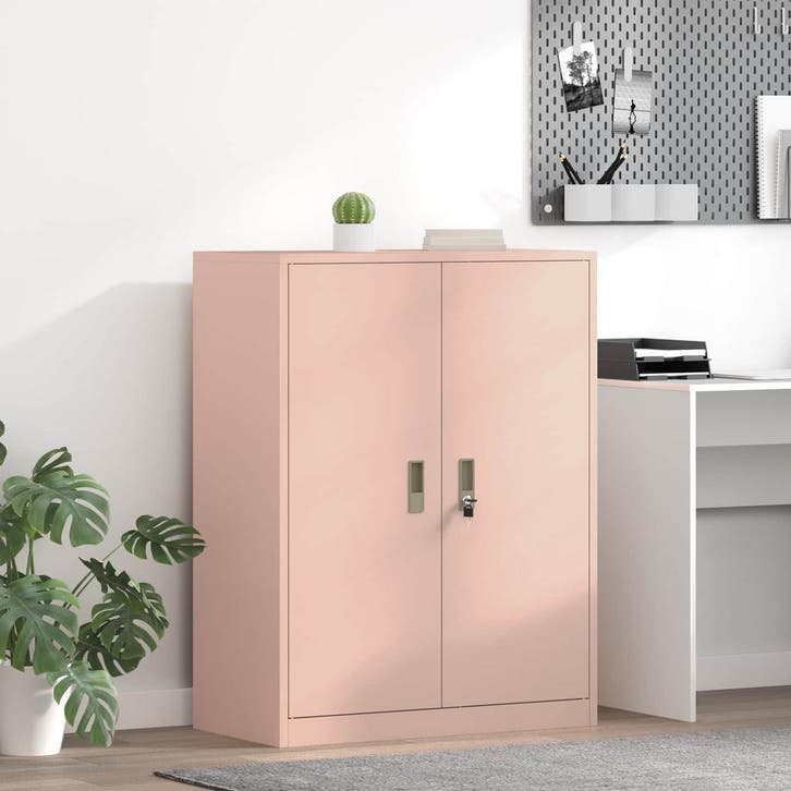 vidaXL Opbergkast Roze 80 x 40 x 105 cm Staal, Huis en Inrichting, Kasten | Overige, Nieuw, Verzenden