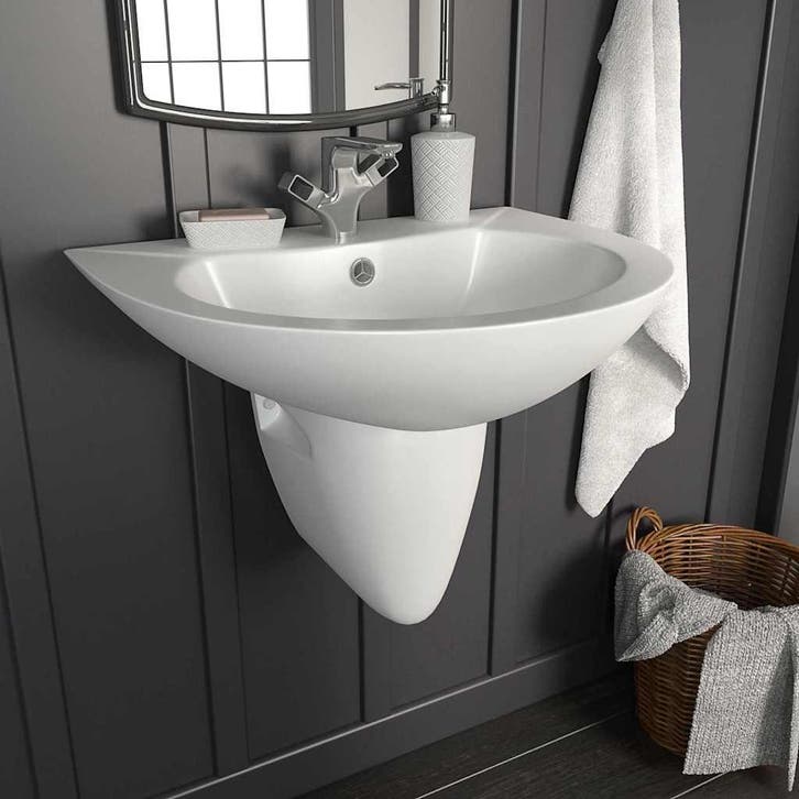 vidaXL Wastafel Wit 52 x 45 x 49 cm Glazende Keramiek, Doe-het-zelf en Bouw, Sanitair, Nieuw, Verzenden