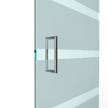 U-greep rond voor glazen deur ø 19mm - L: 319x300mm - Chroom, Doe-het-zelf en Bouw, Deuren en Vliegenramen, Verzenden, Nieuw