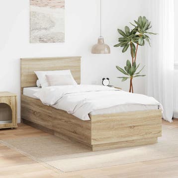 vidaXL Bedframe met hoofdeinde Sonoma Eik 70 x 190 cm, Verzenden, Nieuw