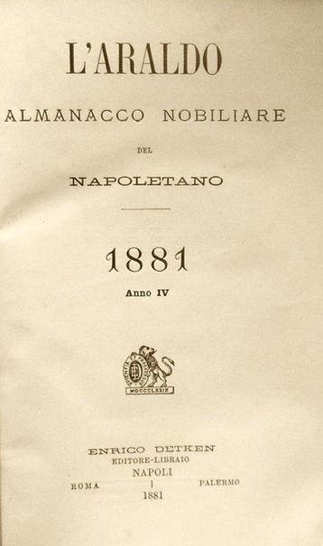 Anonimo. - LAraldo Almanacco Nobiliare del Napoletano -