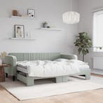 vidaXL Slaapbank onderschuifbed matrassen 80x200 cm fluweel, Verzenden, Nieuw