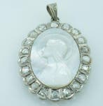 Pendentif - 18 carats Or blanc Diamant (Naturelle), Bijoux, Sacs & Beauté
